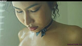 sanktor oiled skinny asian maid masturbates in shower