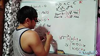 asian student demonstrates erotic equation