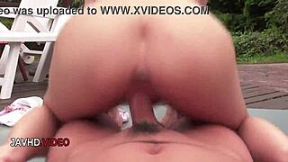 in the outdoors, miu suzuha gives a kinky blowjob before passionate fucking.