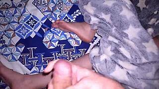 Jerking off to my step mom who fell asleep after a party and cumming on her tits