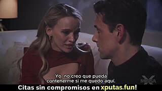 Blonde with big tits sucks cock and fucks passionately