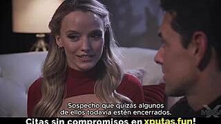 Blonde with big tits sucks cock and fucks passionately