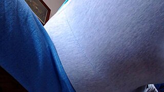 redhead milf neighbor farts loud in tight yoga pants closeup