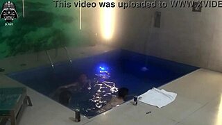 whoa threesome madness with big tit blonde brunette and hubby at motel pool bareback domination!! 🔥💦