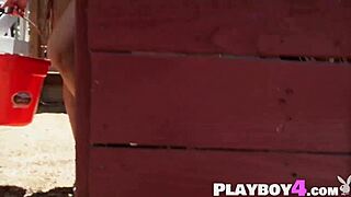 a sweet black model poses hot then strips naked outdoors teasing her pussy