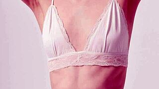 cute lingerie models pose barefoot showing off panties and feet