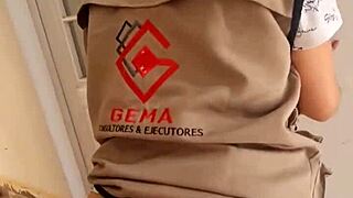 damn that colombian engineer nataly's perfect teen ass gettin doggystyled before work