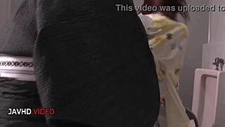 Japanese beauty grabs cock for wild passionate cowgirl pounding ride