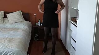 Wife Slips into Erotic Lingerie for Work Teasing Cuckold Husband