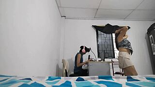 wanna see my busty stepsis dance all lusty in vr while teasing her stepbro's apartment?