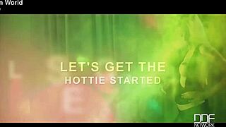 Blonde hottie drops shorts heels fingers shaved pussy fake tits solo