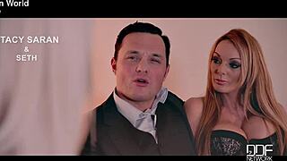 Blonde hottie drops shorts heels fingers shaved pussy fake tits solo