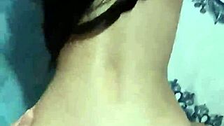 Neighbor's curvy latina wife moans big cock creampie doggystyle shaved pussy wet tits