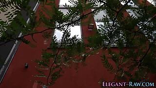 What classy European slut plugs her holes with toys in glamorous solo tease?