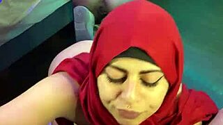 mia niqab's niqab hides steamy mirror blowjob cum gulp