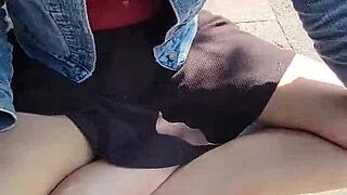 he pays for public tit groping then fucks shaved teen pussy pov