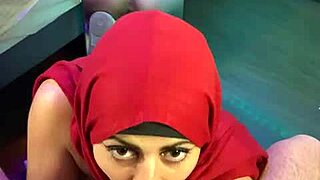 mia niqab's niqab hides steamy mirror blowjob cum gulp