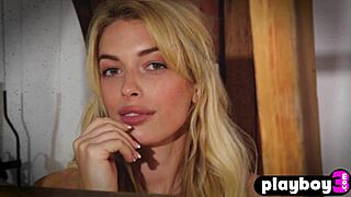 Perfect Blonde Milf Katie Jean Rips Lingerie to Show Huge Tits Body