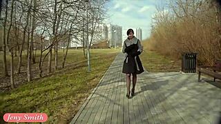 jeny smith flashing stockings wanna peek in spring??