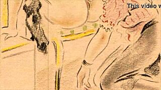 Vintage Cartoon Erotic Scenes With Hairy Retro Beauties