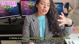 Espuleta Maia calls you to her office for a naughty private jerk off session