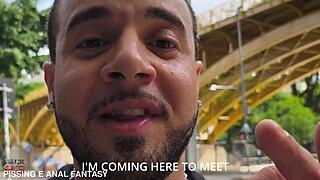 Street Pickup Brazilian with Hairy Pussy and Big Booty Fucked by Monster Cock!