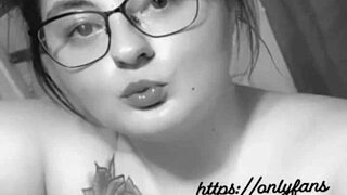 black bbw milf with big tits masturbates wildly on huge white cock interracial frenzy