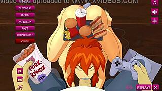 megas xlr parody kiva deepthroats coop with flashing redhead blowjob in game