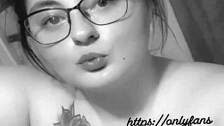 black bbw milf with big tits masturbates wildly on huge white cock interracial frenzy