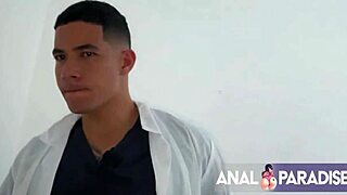 my wife drags me to doctor but she fucks him and toilet boy with anal double penetration cumshots