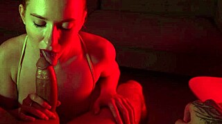 Redhead Slut Deepthroats Monster Cock Then Rides It Wild on Bedroom Bed