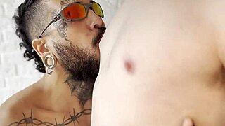 tattooed carioca pounds australian twink's tight ass raw