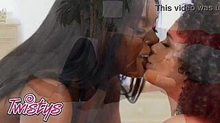 ana foxxx gets alina ali all dressed up for steamy kisses 😘 and juicy tribbing passion 💦👅