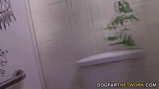karma may slurps white gloryhole cock outdoors