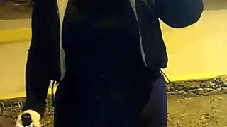 omg i can't believe this hot mature milf mommy flashed her huge natural tits then begged for rough street sex