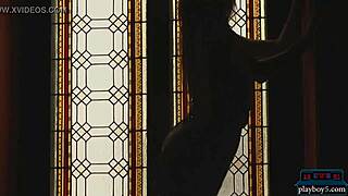 damn petite redhead sabina rouge strips lingerie teases shaved pussy posing so hot