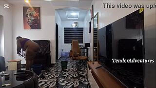 i luv watchin chubby ebony milf shakin her huge ass naked doin chores... damn