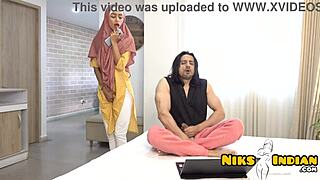 muslim girl submits to huge cock rough pounding ending in massive cum facial covering her face