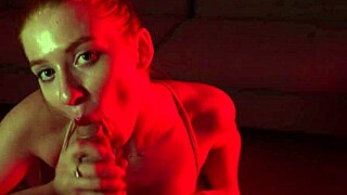 Redhead Slut Deepthroats Monster Cock Then Rides It Wild on Bedroom Bed