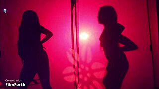 Sul American Bar Models Tease With Slow Lingerie Strip Behind The Screen