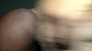 Amateur ebony tempts big cock for anal creampie