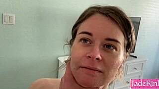 peeing on my slutty girlfriend in bathroom makin her lick piss off floor