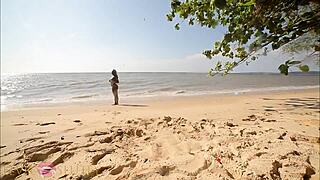 ebony babe twerks naked beach exercises begging huge dick part 3