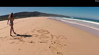 travel show with sasha ikeyeva bikini ass on spanish doninos beach