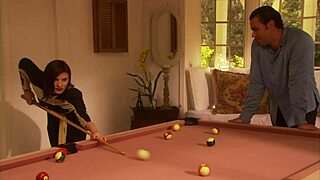 Gentlemen ready for pool game leading straight to her tight butthole?