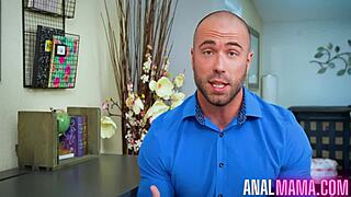 Stepsons tongue dives into stepmom Erins ass no mercy