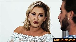 lesbian boss cougar craves young cock during erotic massage