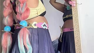 Varesa preps chubby Genshin Impact cosplay con body!