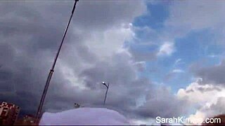 Sarah Kimble rollerblades naked in park showing closeup outdoor view