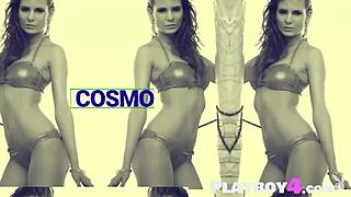 sexy big tits brunette milf poses seductively then strips exposing her juicy curves